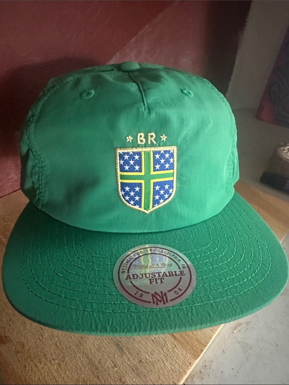 Brazil Brasil International Team Soccer FC green soft build strap back hat cap